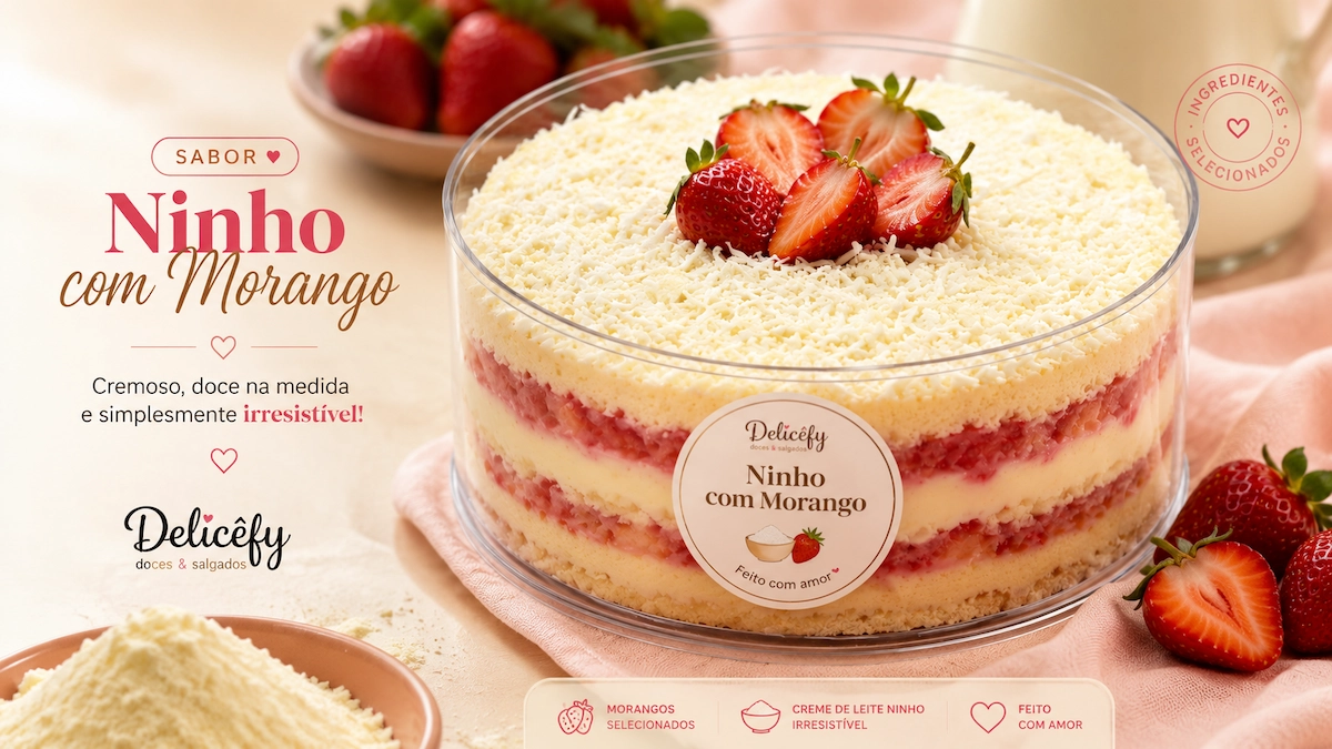 Cake Box Ninho com Morango