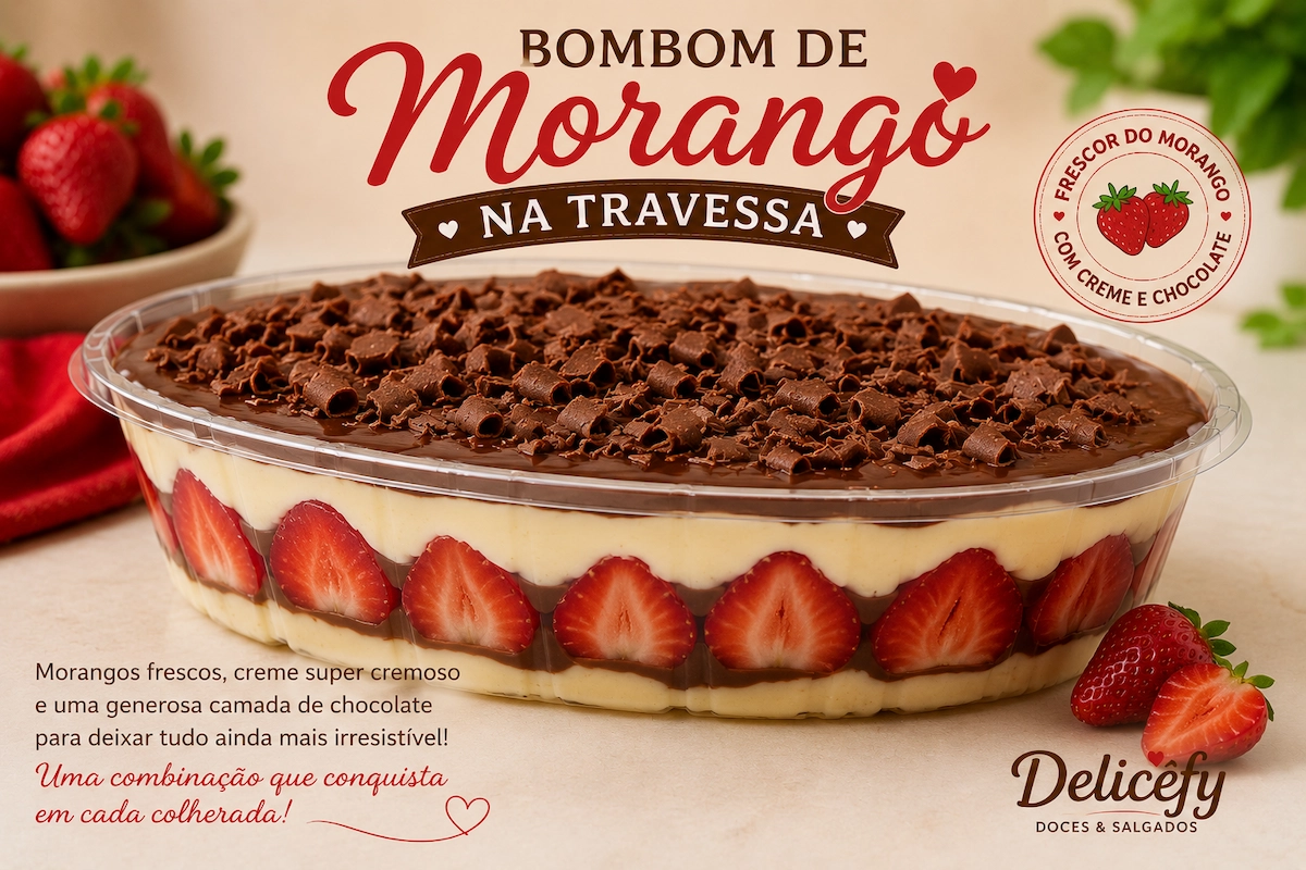 Bombom de Morango na Travessa