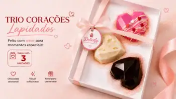 Trio Corações Lapidado