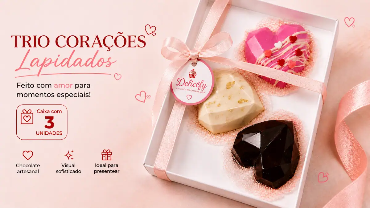 Trio Corações Lapidados