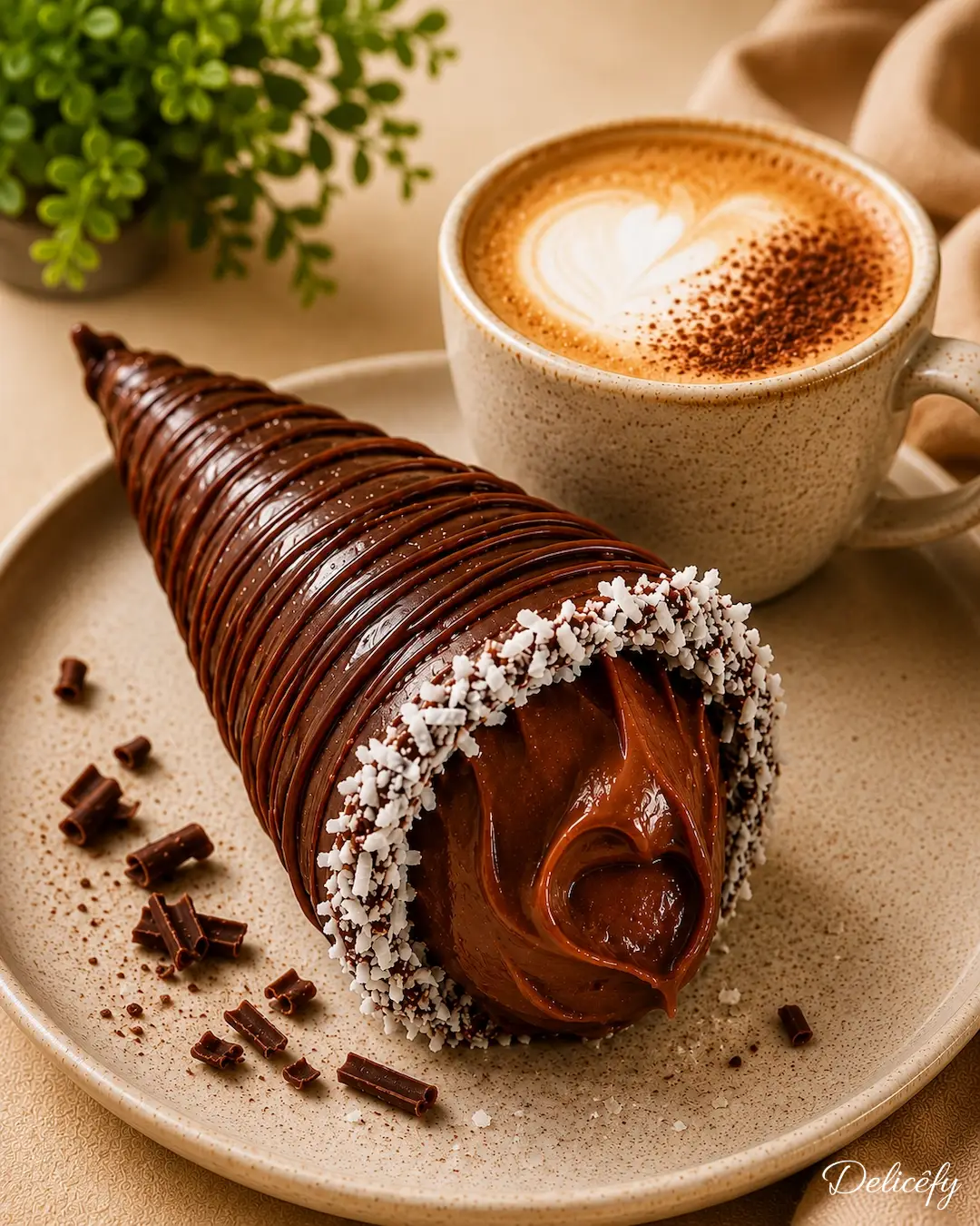 Cone Trufado Delicêfy em composição de consumo