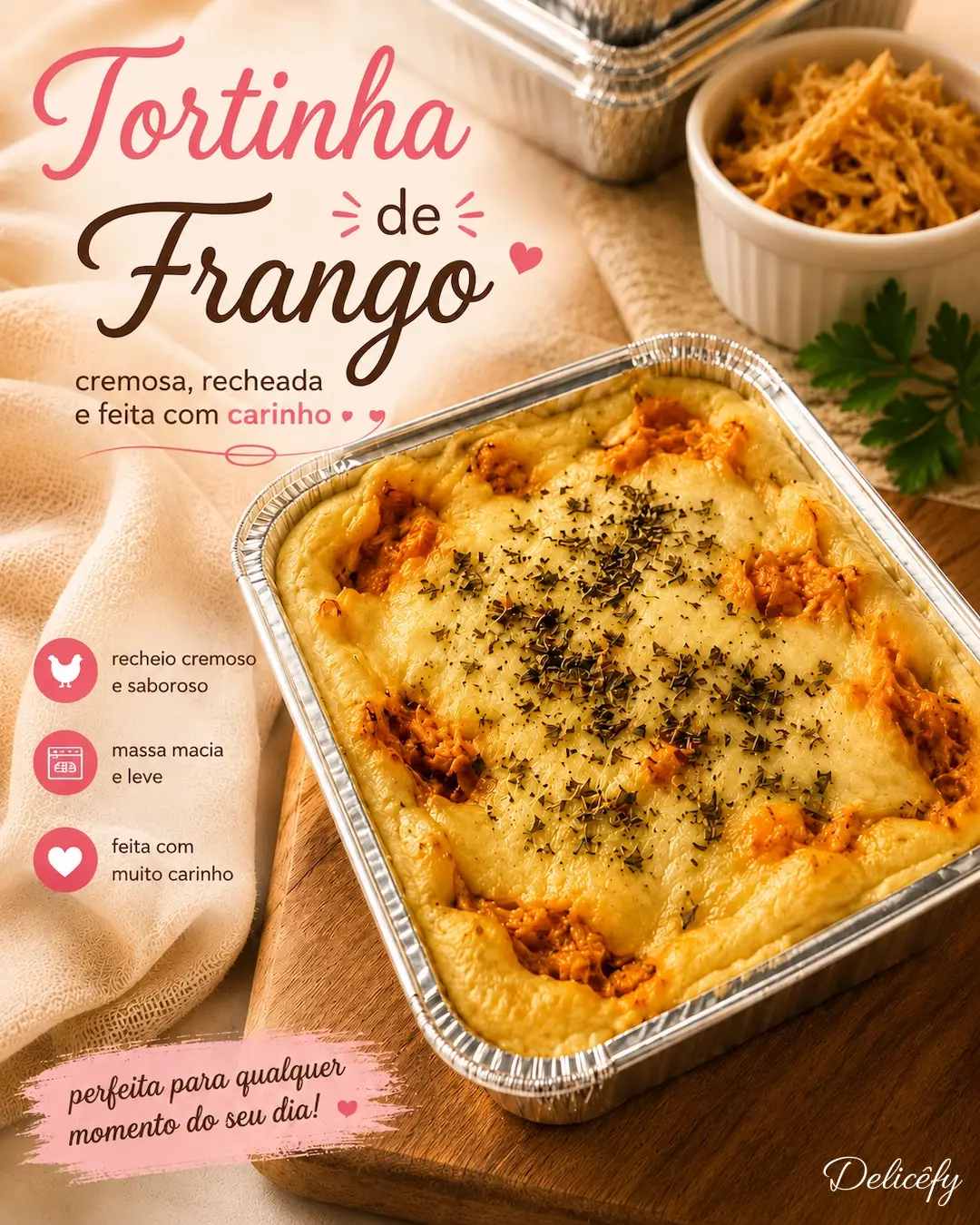 Tortinha de Frango artesanal Delicêfy
